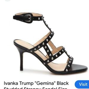 Ivanka Trump Black Studded Cage Heels